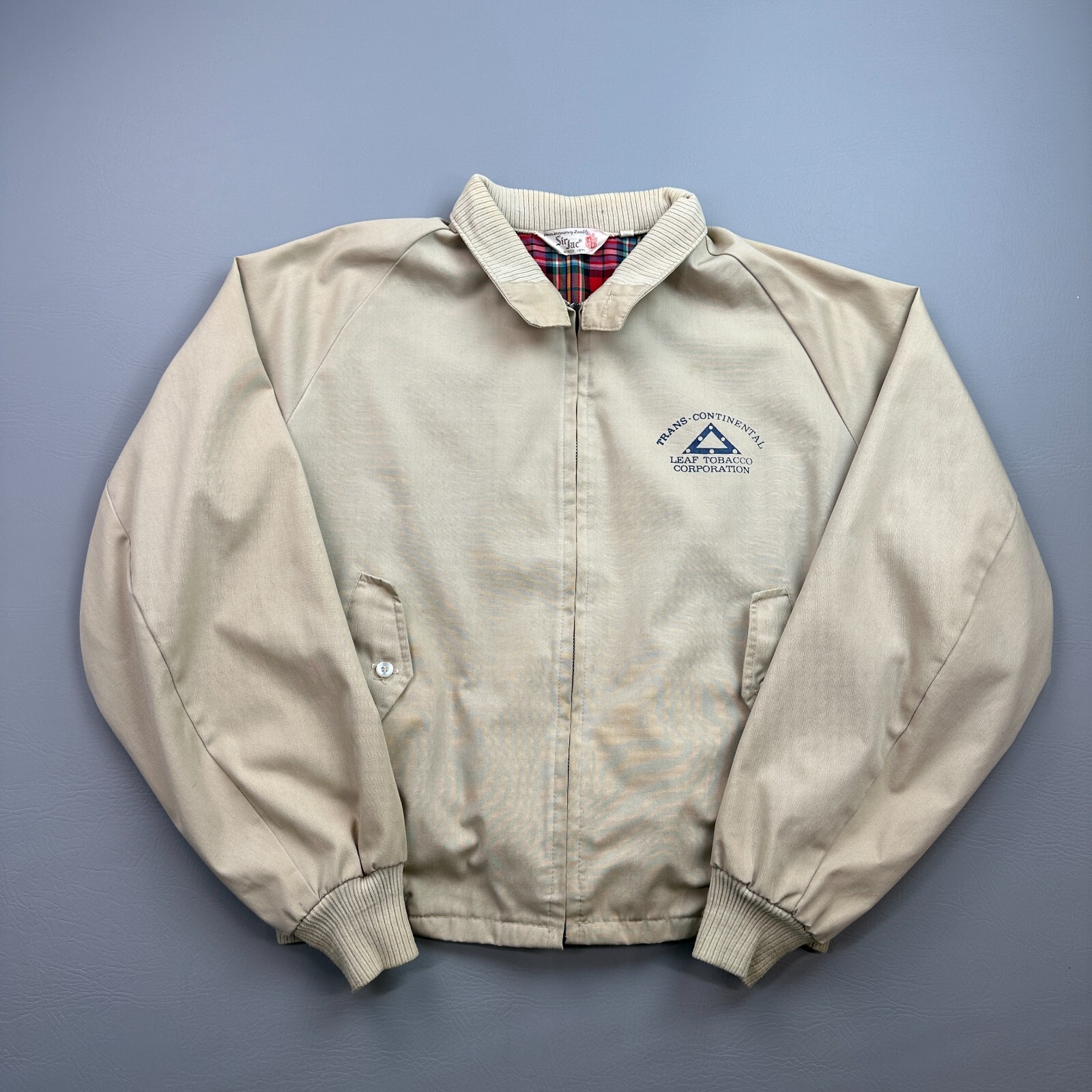 70's Sir Jac ヴィンテージ 中綿ベスト Vintage Sir Jac Jacket Mens 46 Beige Full Zip Plaid Lined