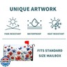 4th of July Patriotic Mailbox Covers Magnetic Standard Size 21 x 18 Inch America Red Blue Floral Mailbox Wraps Post Letter Box Cover for Garden Yard Outdoor Decorations