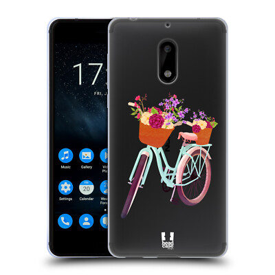 HEAD CASE DESIGNS WHEELS AND FLORAL SOFT GEL CASE FOR NOKIA PHONES 1