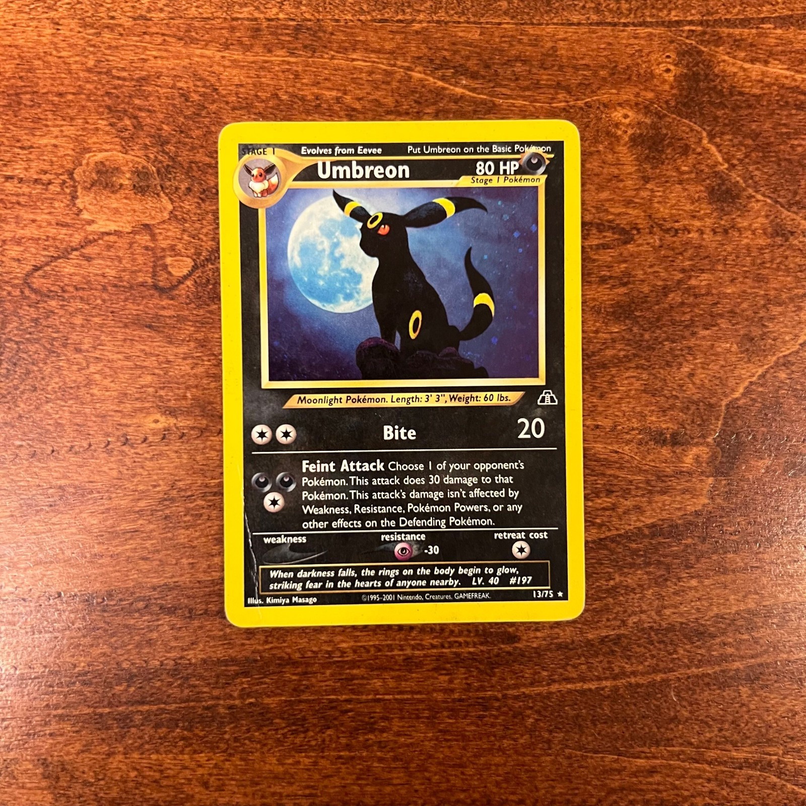 ポケモンカード UMBREON HOLO 13/75 ブラッキー 英語版