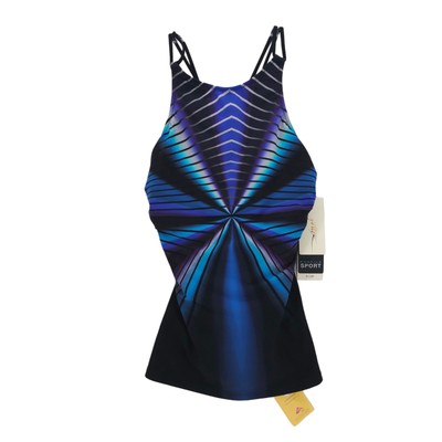 GOTTEX Profile Sport Tankini Top Underwire High Neck Stretch D Cup Size US 38D