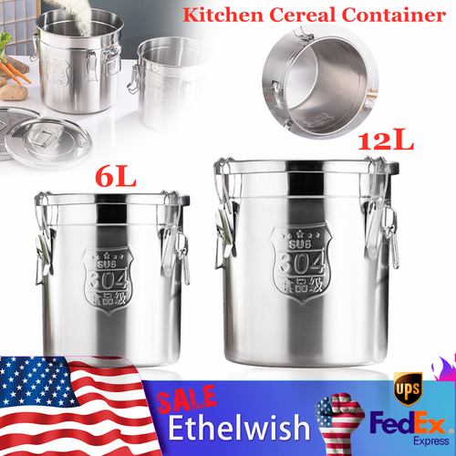 Stainless Steel Airtight Canister Kitchen Large Capacit