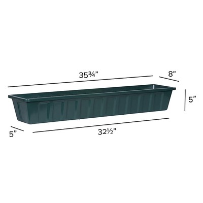 Novelty Poly-Pro Plastic Indoor/Outdoor Liner/Planter Flower Box, Green 36 inch