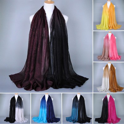 Women Long Cotton Shade Pashmina Hijab Shawl Scarf Voile Scarves Stole Soft Wrap