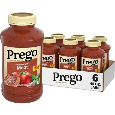 Italian Tomato Pasta Sauce Flavored With Meat, 45 OZ Jar (Case of 6)