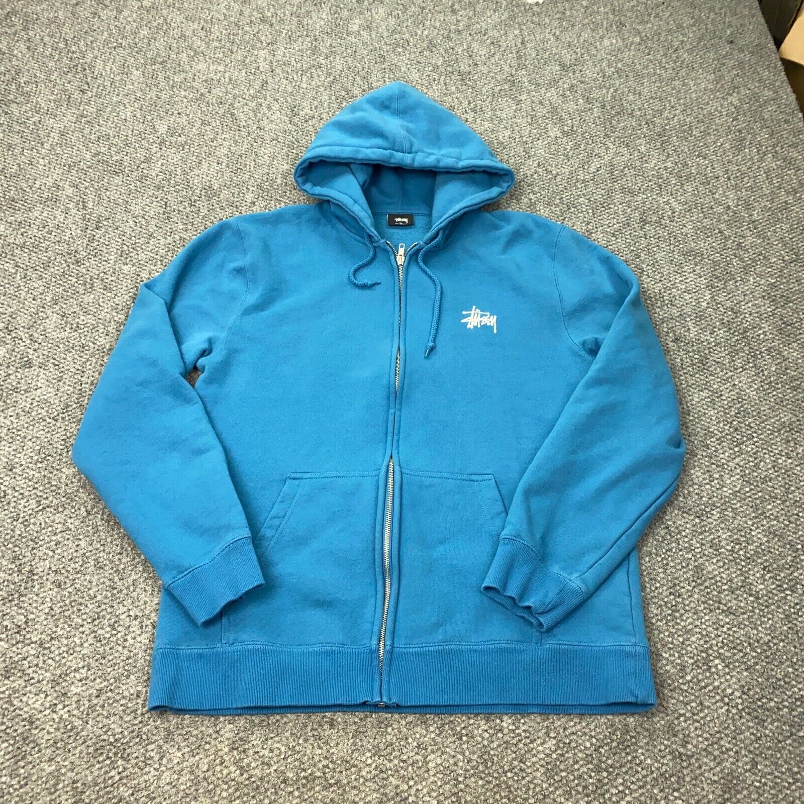 Stussy Basic Zip Hoodie Mens XL Blue Sweatshirt | eBay Stussy Basic Zip Hoodie Mens XL Blue Sweatshirt | eBay