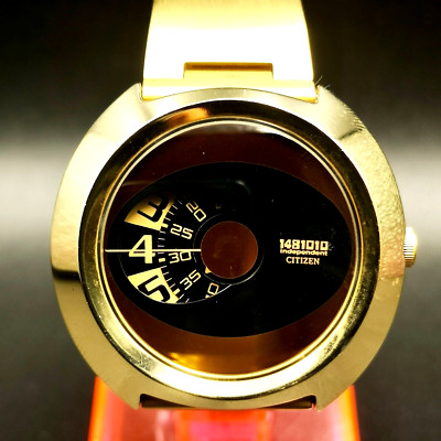 Rare and Vintage Citizen Independent  1481010 gold color men s Quartz watch.