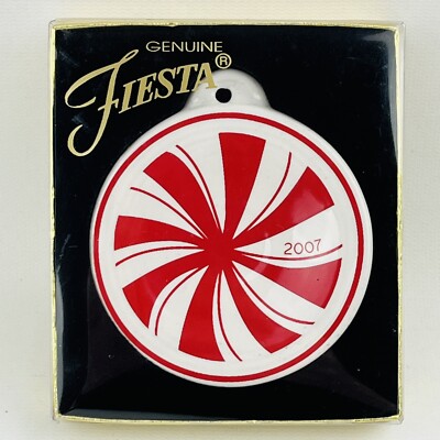 Fiesta Peppermint 2007 Holiday Ornament Christmas Mint Candy Homer Laughlin