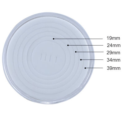 20pcs 46mm Clear Coin Storage Box Round Plastic Case Capsules Container Holder