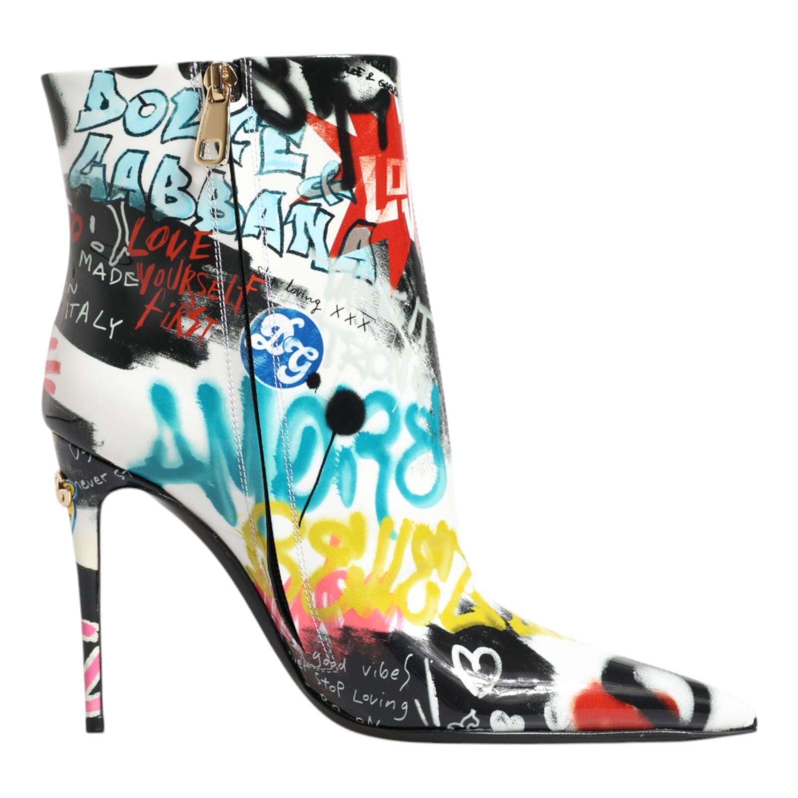 DOLCE & GABBANA Shoes Multicolor Graffiti Keira Mid Calf DOLCE & GABBANA Shoes Multicolor Graffiti Keira Mid Calf
