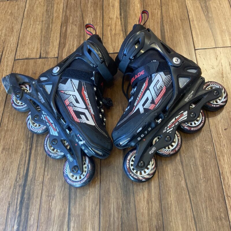 Rollerblade Inline Skates Spitfire XT Black/Red Max Wheel 76 MM Youth Size 5-8 