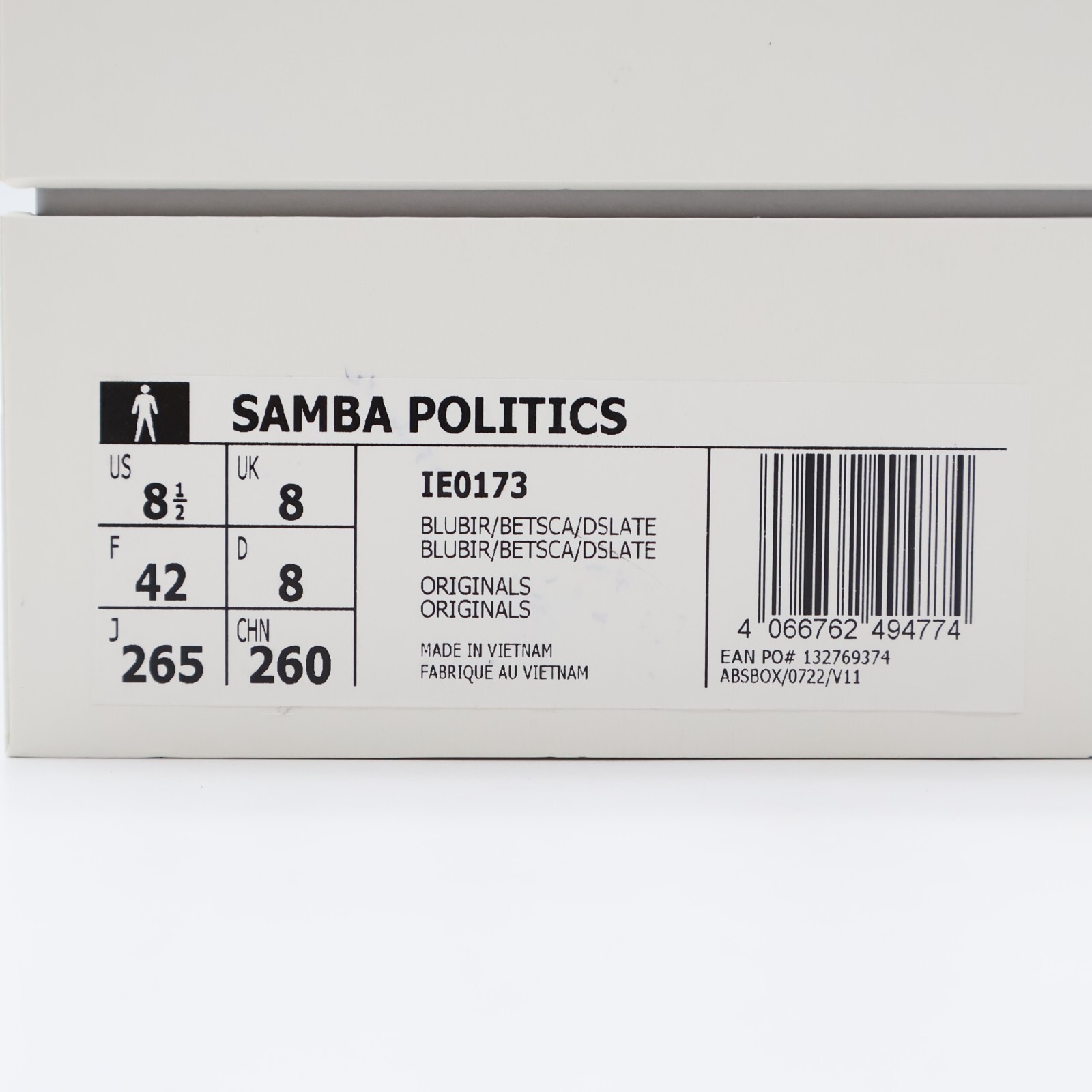 Pre-owned Adidas Originals Ie0173 Sneaker Politics  Consortium Samba Blue Bird (men's)