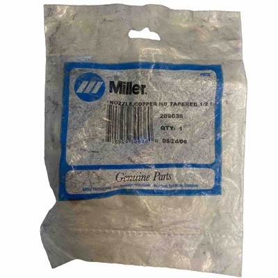 Miller Electric, 209036 Nozzle, Tapered, 1/2'', For Use With ROUGHNECK Guns-NEW
