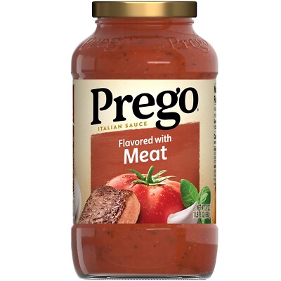 Prego Italian Tomato Pasta Sauce Flavored With Meat   24 OZ Jar