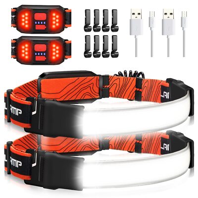 Rechargeable Headlamp 230wideangle 1000 Lumens Headlamp Flashlight With Red Tail