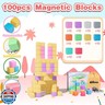 100pcs Magnetic Blocks, Magnetic Cubes for Kids Ages 3-8, STEM Educational Building Toys for Toddlers and Preschoolers, Sensory Autism-Friendly Learning Toys Gift for Boys and Girls 3-5, 4-8 Year Old