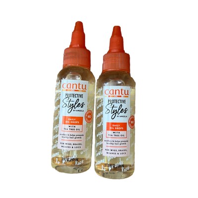 Lot Of 2 Cantu Protective Styles Daily Oil Drops With Tea Tree Oil 2 fl oz