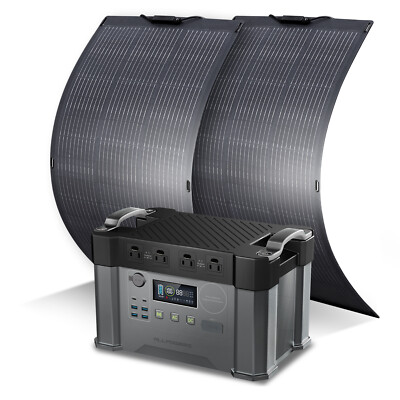 ALLPOWERS 2000W Solar Portable Power Station with 2x Flexible Solar Panel 100W