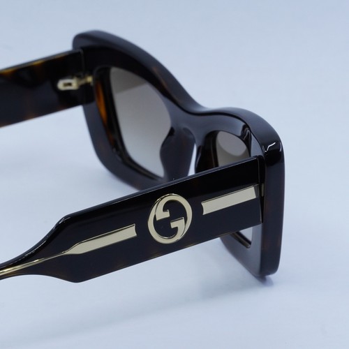 Pre-owned Gucci Gg1552s 002 Dark Havana/brown Gradient 49-23-140 Sunglasses Authentic