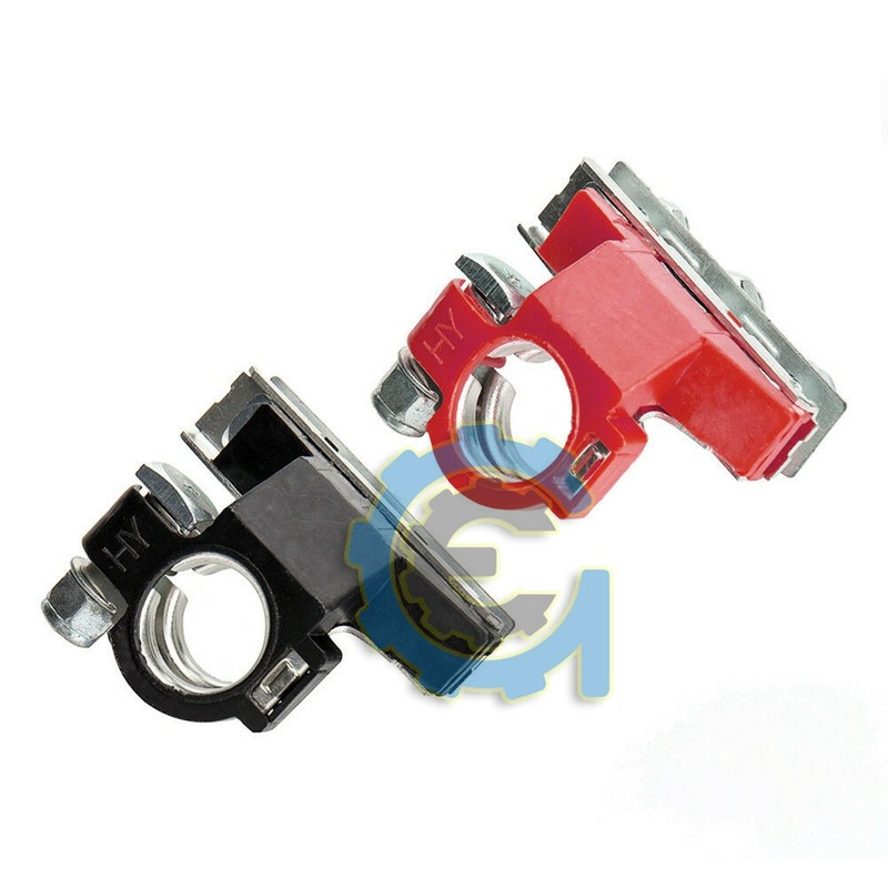 2 Car Battery Terminal Connector Top Post Positive Negative Heavy Duty Universal