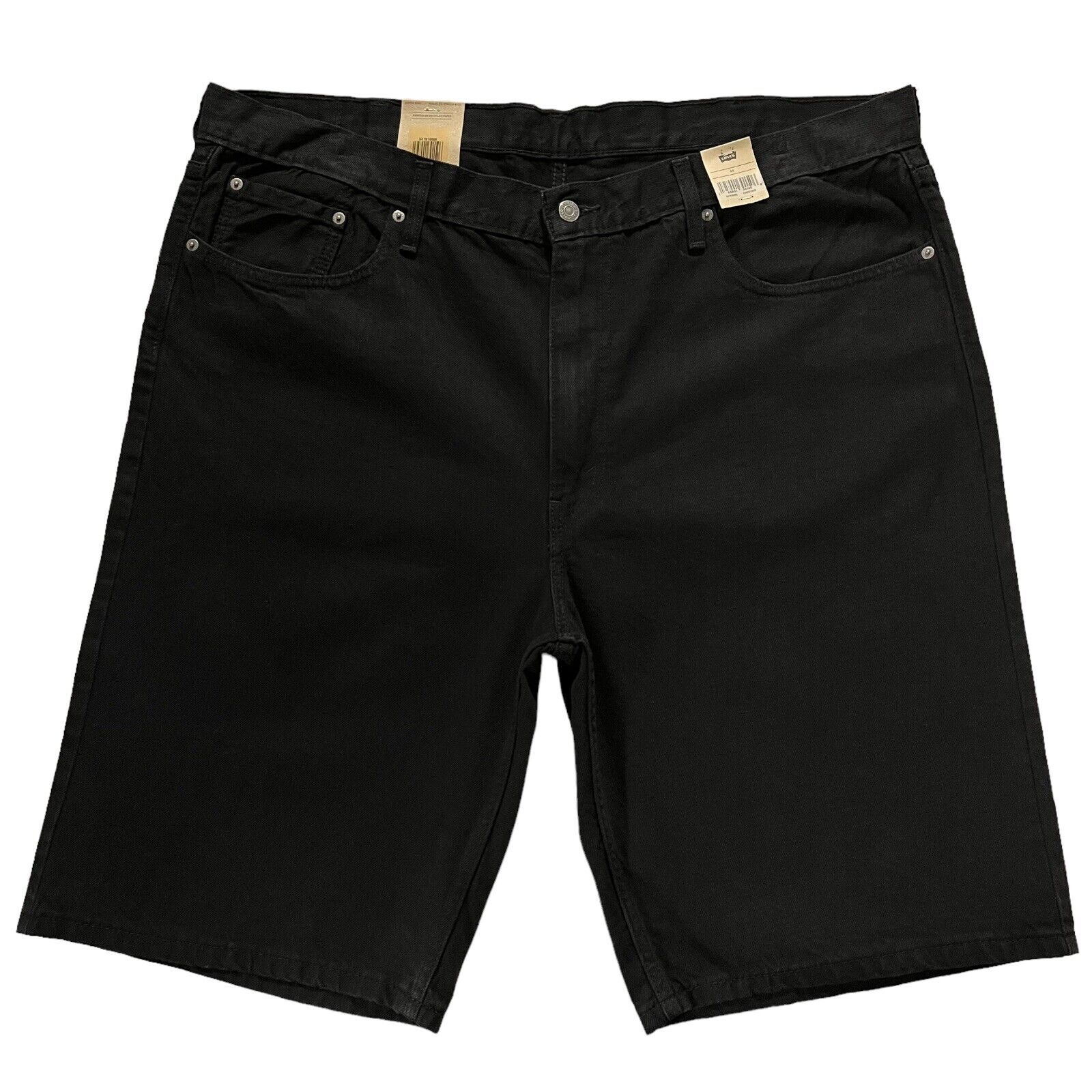 Levis Mens 469 Denim Shorts Size 44-50 Solid Black Loose Fit Levis Mens 469 Denim Shorts Size 44-50 Solid Black Loose Fit
