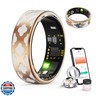 Smart Ring for Women Man, Health Fitness Tracker Ring, IP68 Waterproof Sleep Monitoring with Charging Case and Ring Protector, Remote Photography, No Subscription Fee for iPhone and Android (White, 8#)