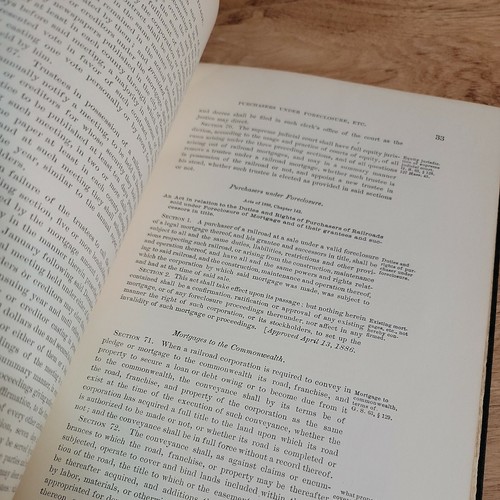 Railroad and Railway Laws of Massachusetts 1882-1895 rail train 