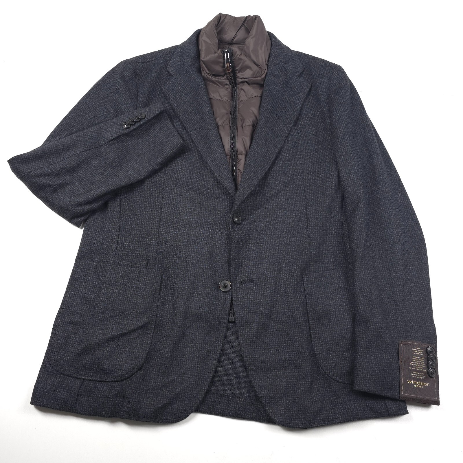 Pre-owned Windsor $1095  Triest J4 Removable Inlay Sport Coat Blazer Jacket Mens 46 (eu 56) In Blue