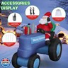 DearSun 5.5FT H Christmas Inflatable Santa Claus Drive Tractor with Build-in LED Lights, Blow up Christmas Inflatable Outdoor Decorations Large Party Yard Decoration