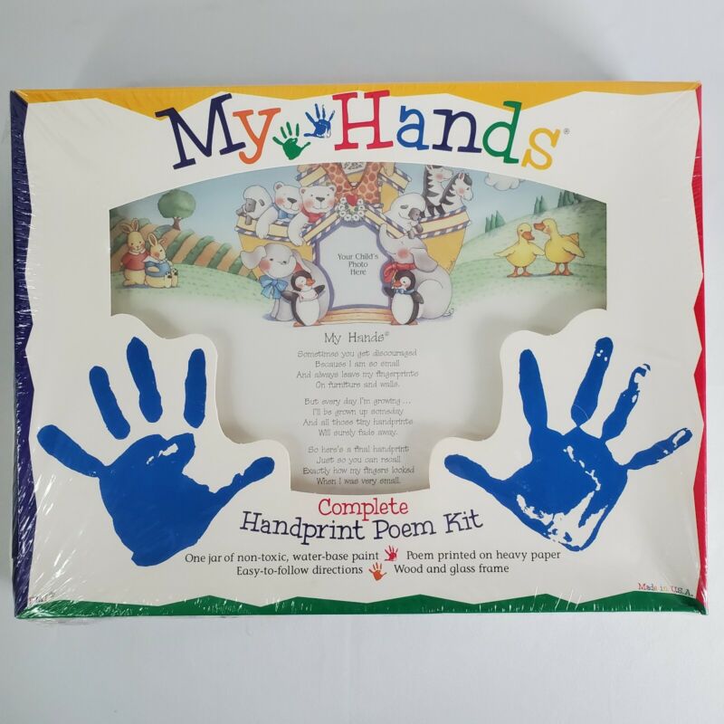My Hands Complete Handprint Poem Kit Noahs Ark Non Toxic Wood & Glass Frame FMI