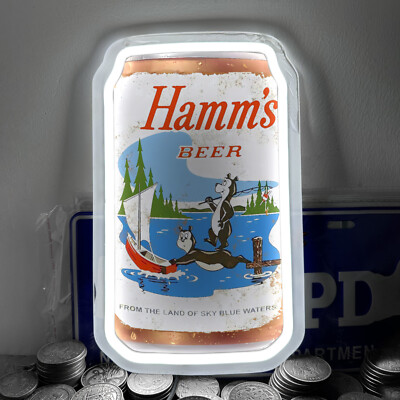 Hamm's Beer Can Neon Sign Light For Bar Party Mall Corridor Wall Decor 12''x7'' H4