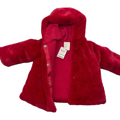 12mth Baby Coat Red Faux Fur First Impressions Jacket 12mth Girls