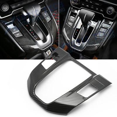 Carbon Fiber Style Gear Shift Box Panel Cover Trim For Honda CR-V CRV 2017-2022