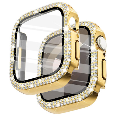 For Apple Watch Series 9/8/7/6/5/4/3/SE Diamond Bling Case iwatch 41/45mm Cover