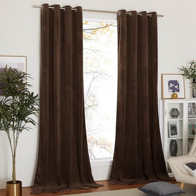 NICETOWN Velvet Curtains 102 inches Long, Thermal Insulated Ve...