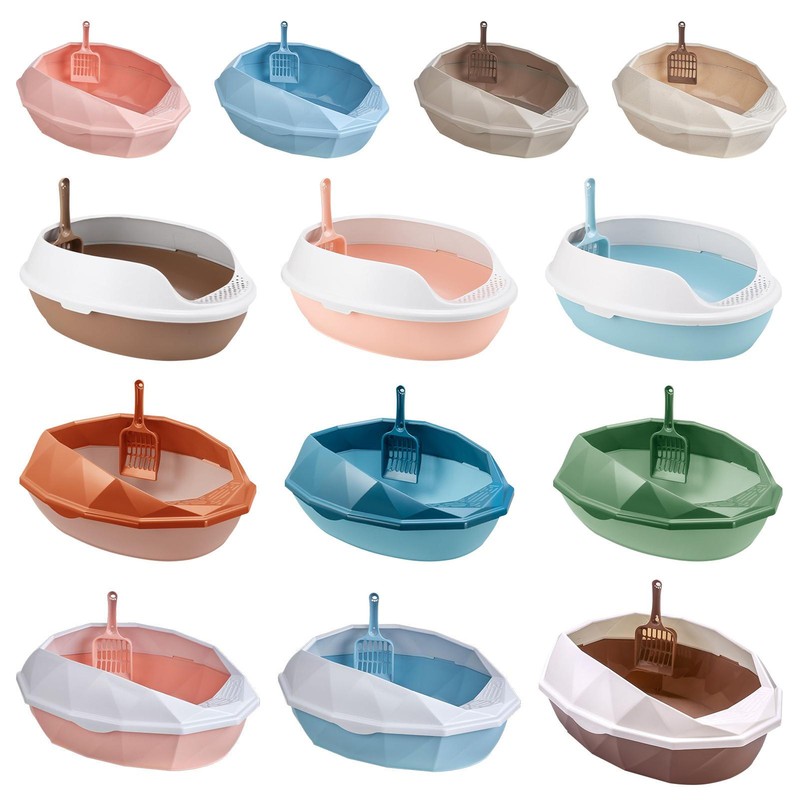 Plastic Semi-enclosed Cat Litter Box Cat Litter Box