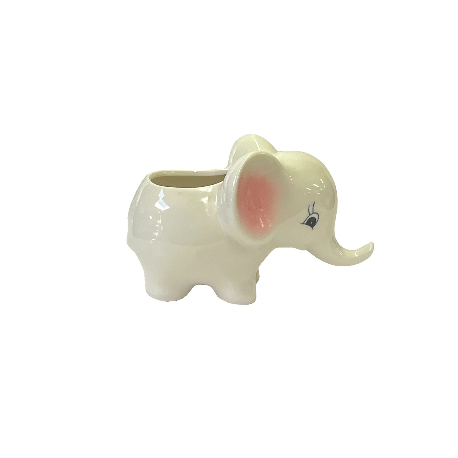 2 Pieces Ceramic White Cute Elephant Open Top Planter Art Figure ws3143ABS 2 Pieces Ceramic White Cute Elephant Open Top Planter Art Figure ws3143ABS