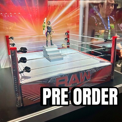 WWE RAW REAL SCALE WRESTLING RING PLAYSET W/ RHEA RIPLEY Figure  Pre Order Jan