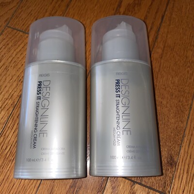 2x REGIS Designline PRESS IT Straightening Cream Medium Hold 3.4 oz