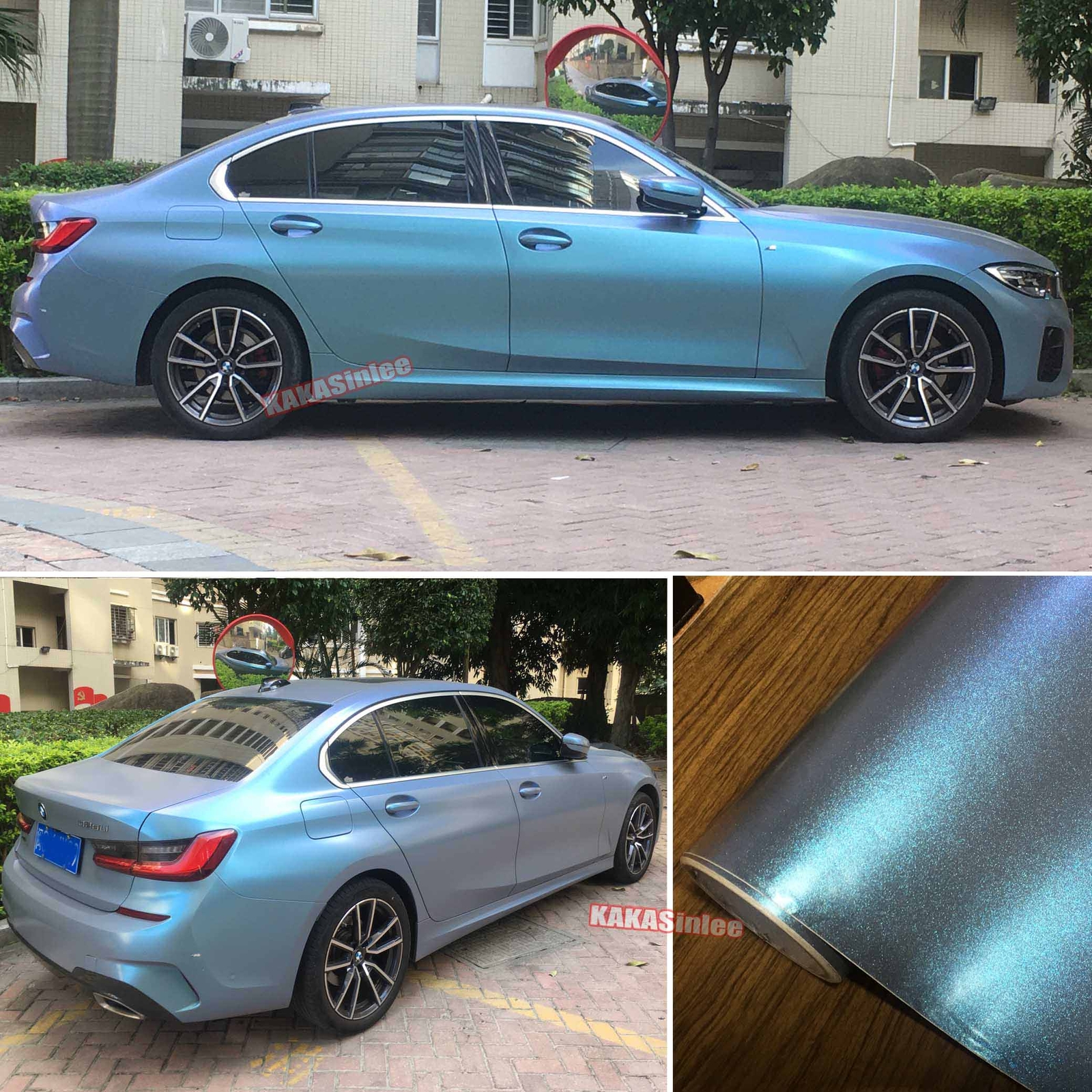 65FT Grey Blue Chameleon Pearl Metal Chrome Satin Full Car