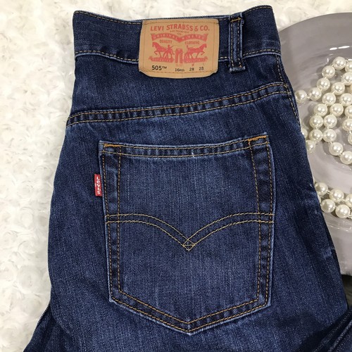 Levi's Boy's Size 16 Reg 505 Straight Leg 100% Cotton Blue Jeans GQ238