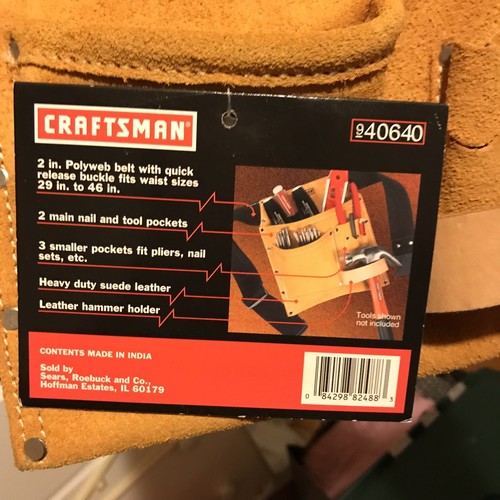 craftsman nail and tool pouch with polyweb belt 940640