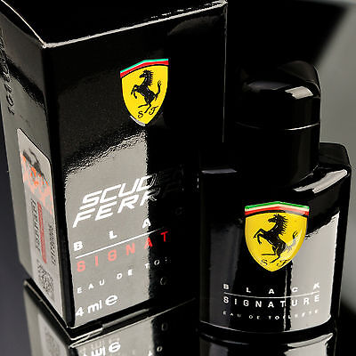 Ferrari Black Signature EAU DE TOILETTE Mini Cologne for Mens Perfume Parfum 4ml