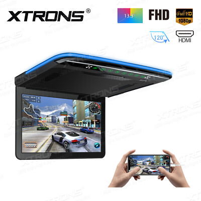 13.3'' Full HD 1080P TFT Car Flip Down Monitor Roof Mount Player HDMI USB SD Game
