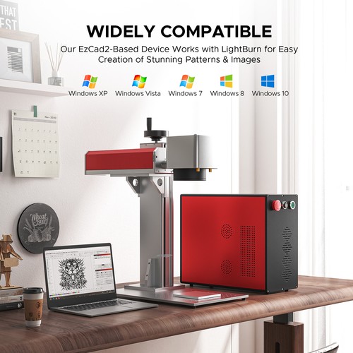 Preenex 30W JPT MOPA Fiber Laser Marker Marking Engraving Machine with 6.9x6.9