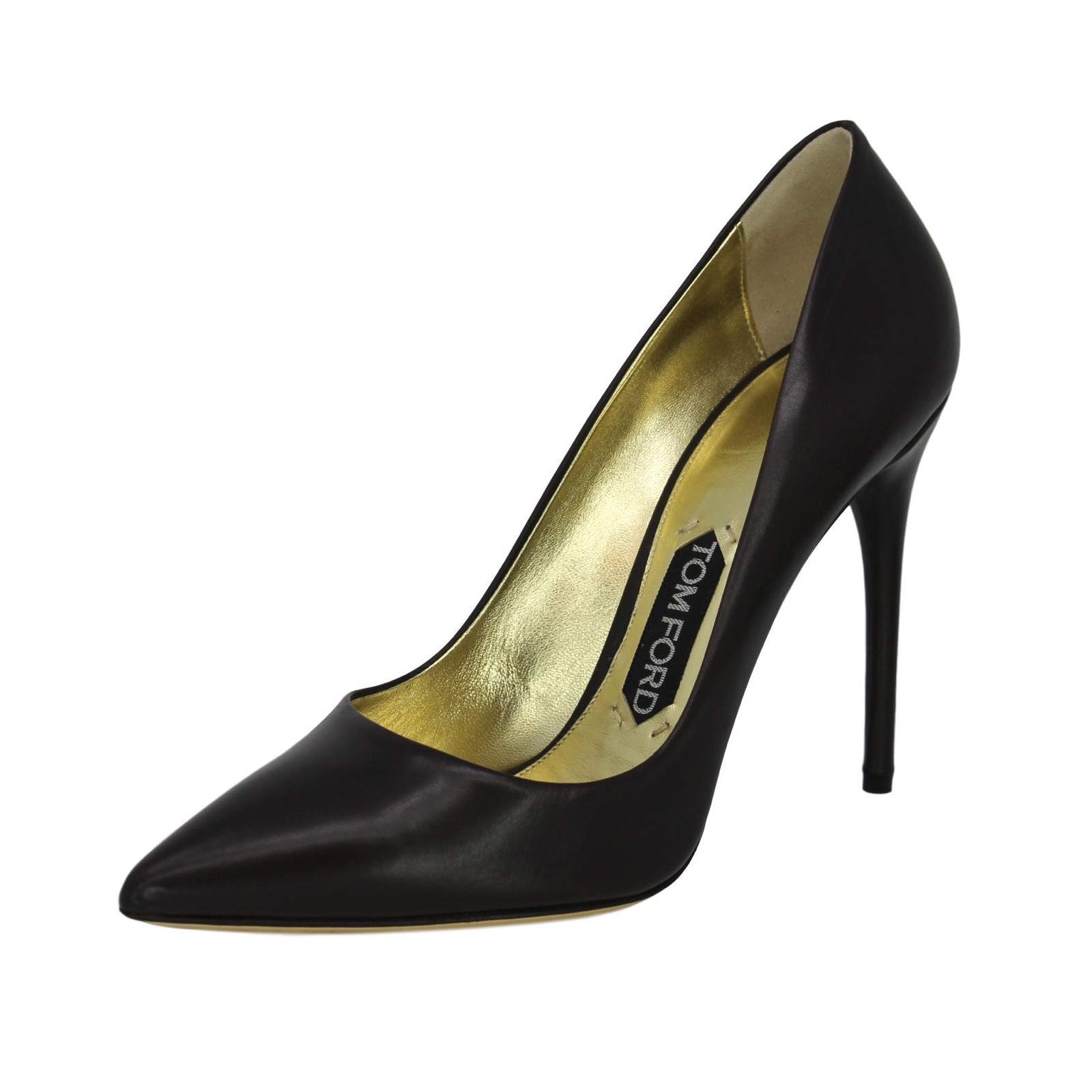 【関税&送料込】Tom Ford Dark Brown Leather Pumps TOM FORD Dark Brown Leather Point Toe Stiletto Pumps - US