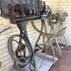 Barnes Velocipede Foot Pedal Powered Antique 47 Vintage Metal