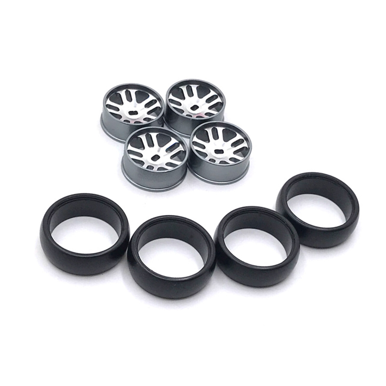 4Pcs Wheel Tires Rims Set For 1/28 Wltoys RC Car 284131 K969 K979 K989 P929 P939
