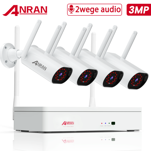 Outdoor Wireless 2way Audio App Alarm 3mp 8ch Nvr