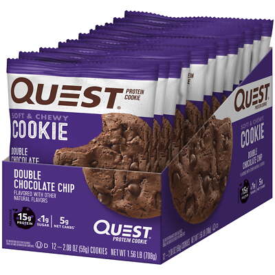 Quest Protein Cookie, Double Chocolate Chip, 15g Protein, 12 Ct
